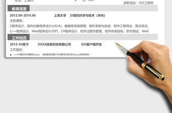 灰色ios工程師Excel簡歷模板表格
