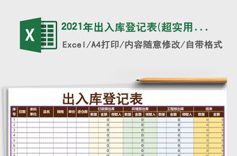 2021年出入庫登記表(超實用)