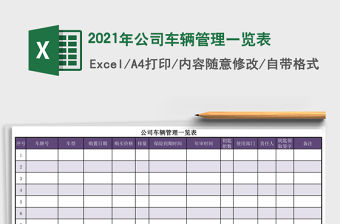2021年公司車輛管理一覽表