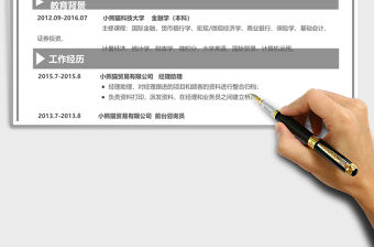 簡約業(yè)務(wù)經(jīng)理excel簡歷表格模板