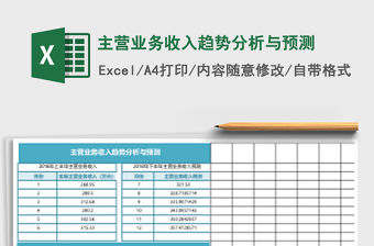 主營業(yè)務(wù)收入趨勢分析與預測