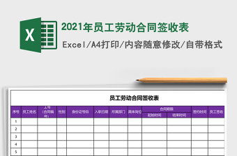 2021年員工勞動合同簽收表