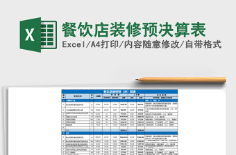 餐飲店裝修預決算表
