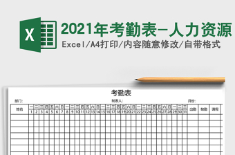 2021年考勤表-人力資源