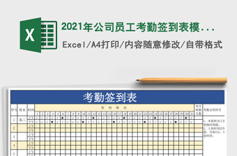 2021年公司員工考勤簽到表模板