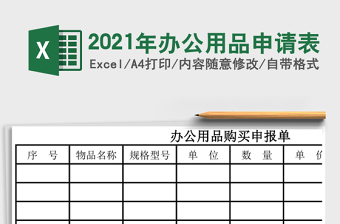 2021年辦公用品申請表