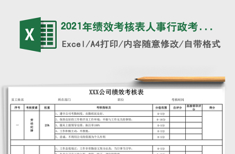 2021年績(jī)效考核表人事行政考核