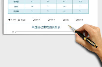 藍(lán)色單選自動生成表總結(jié)報表excel模板表格