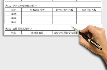 科研服務(wù)教學(xué)統(tǒng)計表樣表Excel模板