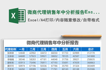 微商代理銷售年中分析報告Excel模板