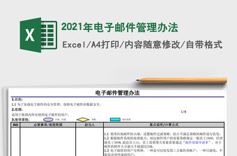 2021年電子郵件管理辦法