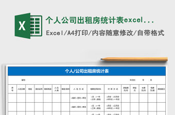 個人公司出租房統計表excel模板