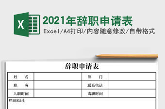 2021年辭職申請表