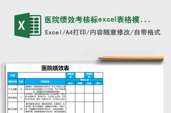 醫院績效考核標excel表格模板表格