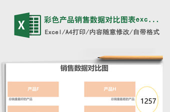 彩色產品銷售數據對比圖表excel模板