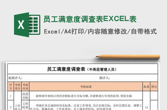 員工滿意度調(diào)查表EXCEL表