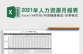 2021年人力資源月報表
