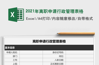 2021年離職申請行政管理表格