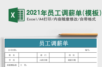 2021年員工調(diào)薪單(模板)
