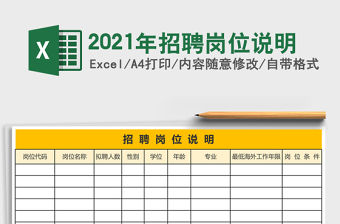 2021年招聘崗位說(shuō)明