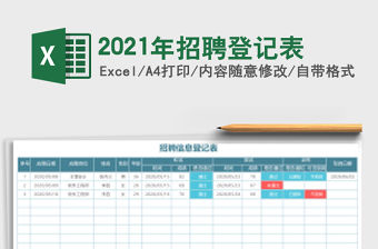 2021年招聘登記表