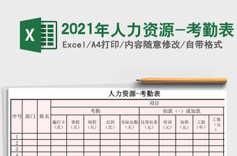 2021年人力資源-考勤表