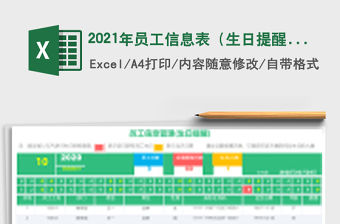 2021年員工信息表（生日提醒）