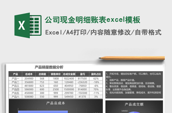 公司現(xiàn)金明細賬表excel模板