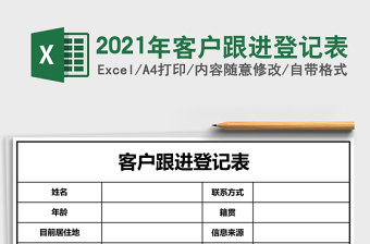 2021年客戶跟進(jìn)登記表