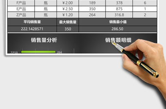 黑色立體銷售統(tǒng)計(jì)表excel模板