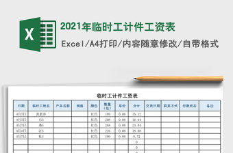 2021年臨時工計件工資表