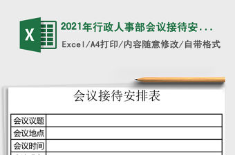 2021年行政人事部會議接待安排表