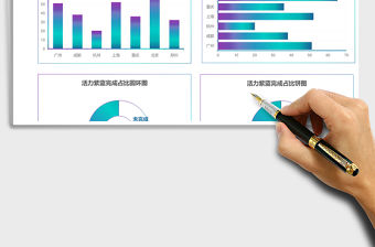 2021年漸變對比占比圖表組合 財務營銷人力資源