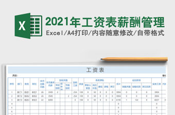 2021年工資表薪酬管理
