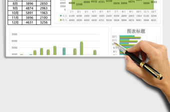 簡約全年每月收支對比數據表excel模板