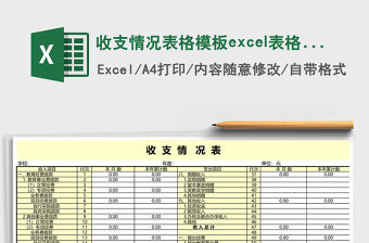 收支情況表格模板excel表格模板