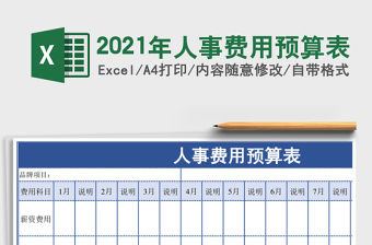 2021年人事費用預算表