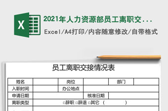 2021年人力資源部員工離職交接情況表