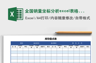 全國銷量坐標分析excel表格模板