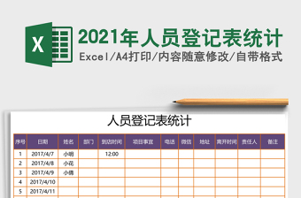 2021年人員登記表統(tǒng)計