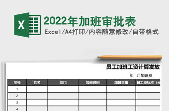 2022年加班審批表