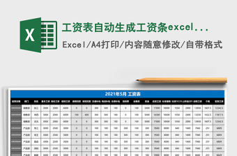 工資表自動生成工資條excel模板