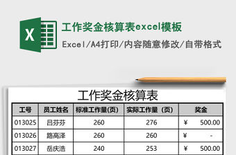 工作獎(jiǎng)金核算表excel模板