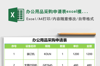 辦公用品采購申請表excel模板