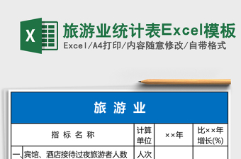 旅游業(yè)統(tǒng)計(jì)表Excel模板