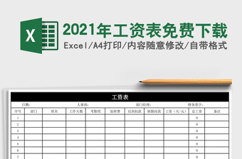 2021年工資表免費下載