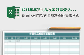 2021年年貨禮品發放領取登記表