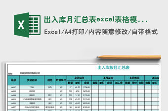 出入庫月匯總表excel表格模板