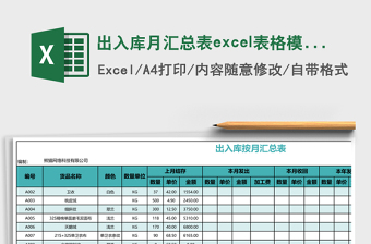 出入庫月匯總表excel表格模板