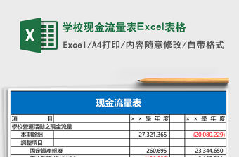學校現金流量表Excel表格